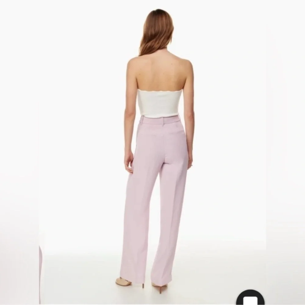 Aritzia Wilfred The Effortless Pant Linen High Waisted Wide Leg 00 Lilac Blush